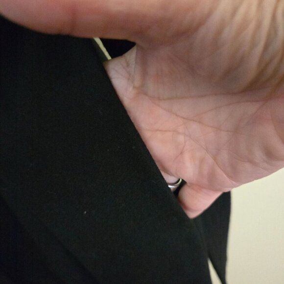 COS Black Wool Cashmere Short Sleeve Midi Coat Dress Belted Hidden Button Size M - Picture 4 of 10